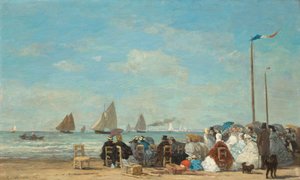Strand jelenet Trouville-ben