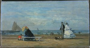 Strand Trouville-ben alkotó: Eugene Louis Boudin