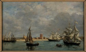 Camaret kikötője alkotó: Eugene Louis Boudin