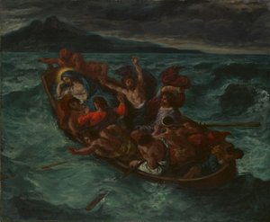Krisztus alszik a vihar alatt, kb. 1853. alkotó: Ferdinand Victor Eugene Delacroix