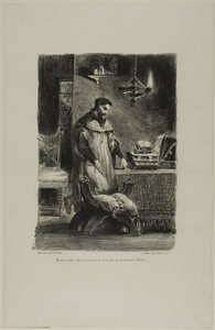 Faust a Tanulmányában, a Faustból alkotó: Eugène Delacroix