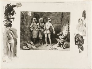 Fronte-boeuf és a zsidó, Ivanhoe-ból alkotó: Eugène Delacroix