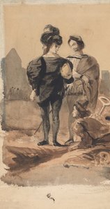 Hamlet és Horatio a temetőben, 1827-28. alkotó: Eugène Delacroix