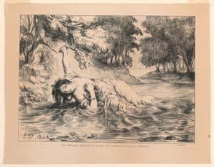 Illusztráció: Hamlet: Ophelia halála (IV, 7) alkotó: Eugène Delacroix