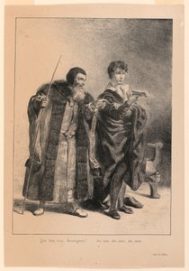 Illusztráció a Hamlethez. Polonius és Hamlet (II, 2) alkotó: Eugène Delacroix