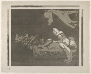 Katonai kórház belseje, 1828 vagy korábbi, 1828 vagy korábbi. alkotó: Eugène Delacroix