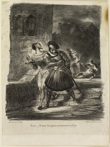 Mefisztó és Faust a párbaj után menekülve alkotó: Eugène Delacroix