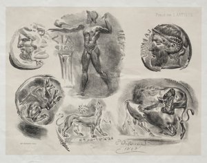 Lap hat antik éremmel alkotó: Eugène Delacroix