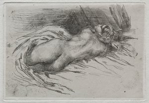 Tanulmány egy nőről hátulról nézve alkotó: Eugène Delacroix