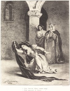 Ophelia éneke IV. felvonás, V. jelenet, 1834. alkotó: Eugène Delacroix