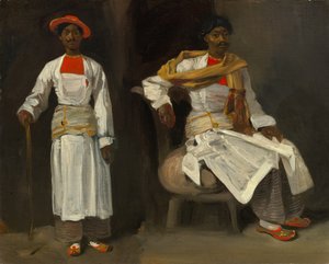 Két tanulmány egy kalkuttai indiánról, ülő és álló alkotó: Eugène Delacroix