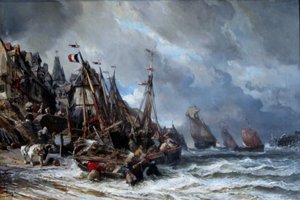 A halászok visszatérése alkotó: Eugene Isabey