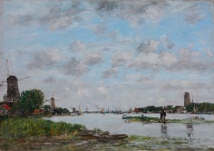 Holland: De Maas bij Dordrecht A Maas Dordrecht mellett alkotó: Eugene Louis Boudin