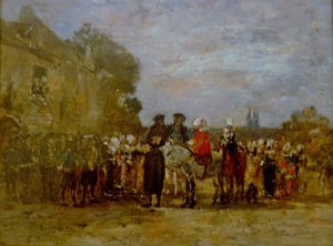 Franciául:  Esküvő Quimperben alkotó: Eugene Louis Boudin