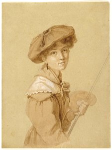 Önarckép, 1820-29 (ceruza, szépia és gouache papíron) alkotó: Eugénie Tripier Lefranc