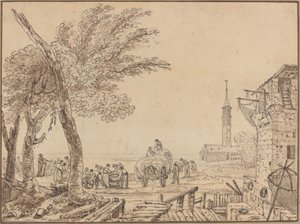 Kilátás egy kikötőre alkotó: European 18th Century