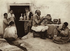 Tunisz, fazekas fészer (fekete-fehér fotó) alkotó: European Photographer