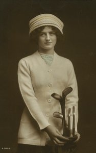 Fiatal nő golfütővel (színes fotó) alkotó: European Photographer