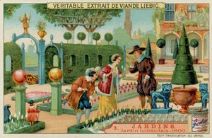 Egy holland kert az 1600-as évekből alkotó: European School