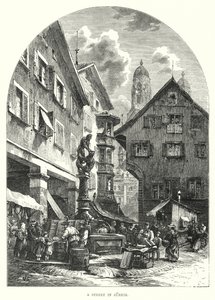 Egy utca Zürichben (metszet) alkotó: European School