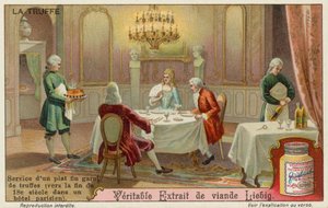 Szarvasgombával díszített étel, amelyet a 18. századi Párizsban szolgálnak fel alkotó: European School