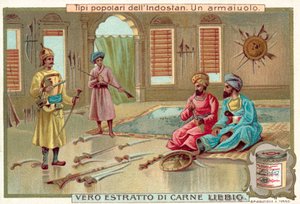 Egy fegyverkovács (chromolitho) alkotó: European School