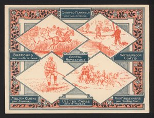 Kültéri ruházati beszállító hirdetése (színes litho) alkotó: European School