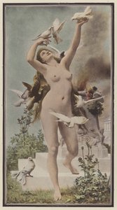 Aphrodité (színes litho) alkotó: European School
