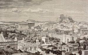 A művész benyomása Athénról, Hadrianus császár idejében, az „El Mundo Ilustrado”-ból, Barcelona, 1880 alkotó: European School