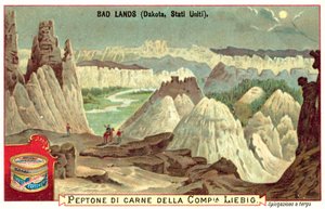 Badlands, Dél-Dakota, USA (chromolitho) alkotó: European School