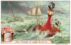 Bója csengővel, amely figyelmeztet a roncs helyére (chromolitho) alkotó: European School
