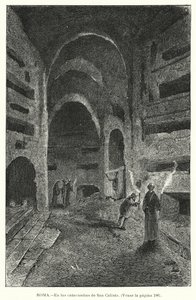 St Callistus katakombái, Róma, Olaszország (litho) alkotó: European School