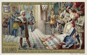 Kolumbusz Kristóf Spanyolország királya és királynője előtt, 1492. január 15 alkotó: European School