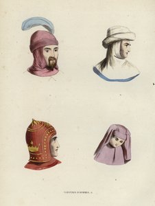 Férfi frizurák (színes gravírozás) alkotó: European School