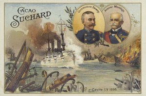 George Dewey kommodor és Patricio Montojo admirális, Manila-öböli csata, spanyol-amerikai háború, 1898. május 1. alkotó: European School