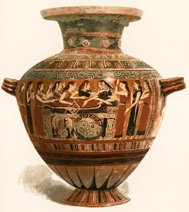 Korinthoszi váza. Louvre Múzeum. Gyász a halott Akhilleusz felett