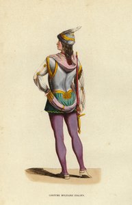 Costume Militaire Italien (színes metszet) alkotó: European School