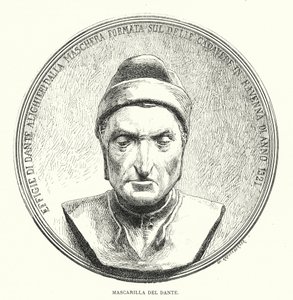Dante Alighieri középkori olasz költő halotti maszkja (fotó) alkotó: European School