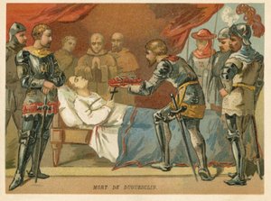 Bertrand du Guesclin francia katonai parancsnok halála 1380-ban alkotó: European School