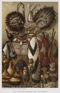 Kelet-afrikai fegyverek és eszközök (chromolitho) alkotó: European School