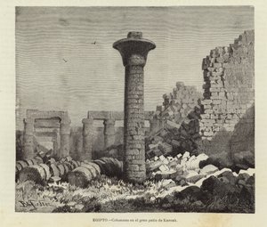 Egyiptom - Oszlopok a karnaki nagy udvarban alkotó: European School
