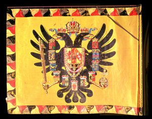A Habsburg császári dinasztia zászlaja, 1700 körül (festett selyem) alkotó: European School
