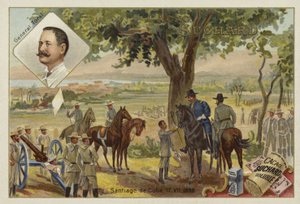 Toral tábornok és a spanyolok megadása Santiago de Cuba ostroma után, spanyol-amerikai háború, 1898. július 17. alkotó: European School