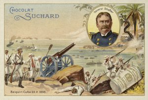 William Shafter tábornok és amerikai csapatok partraszállás a kubai Daiquiriben, spanyol-amerikai háború, 1898. május 23. alkotó: European School