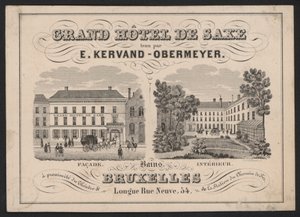 Grand Hotel De Saxe, E Kervand-Obermeyer, Brüsszel alkotó: European School