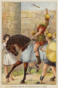 Hannibál Róma falaira veti fejszéjét (chromolitho) alkotó: European School