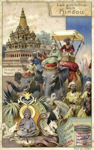 hindu építészet; templom Nepálban alkotó: European School