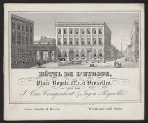 Hotel De L?Europe, Bruxelles, J Van Campenhout és Jagou Rignolle alkotó: European School