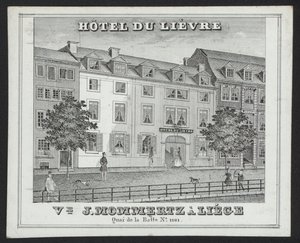 Hotel Du Lievre, J Mommertz, Liege (metszet) alkotó: European School
