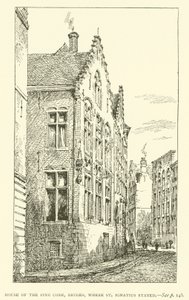 A fenyőtoboz háza, Brugge, ahol Szent Ignác lakott (metszet) alkotó: European School